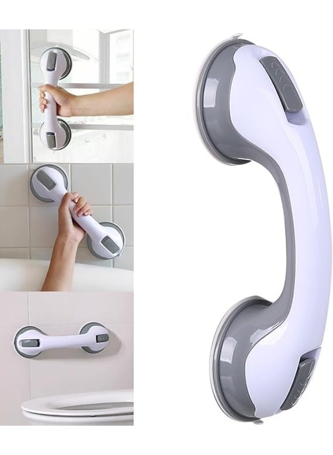 Suction Grab Bar for Bathroom Safety, 12 Inch Support Handle for Shower, Bathtub and Toilet, Easy Installation for Elderly and Daily Mobility Assistance - Image 1