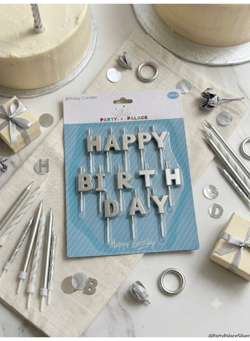 Happy Birthday Candles, Silver - Image 2