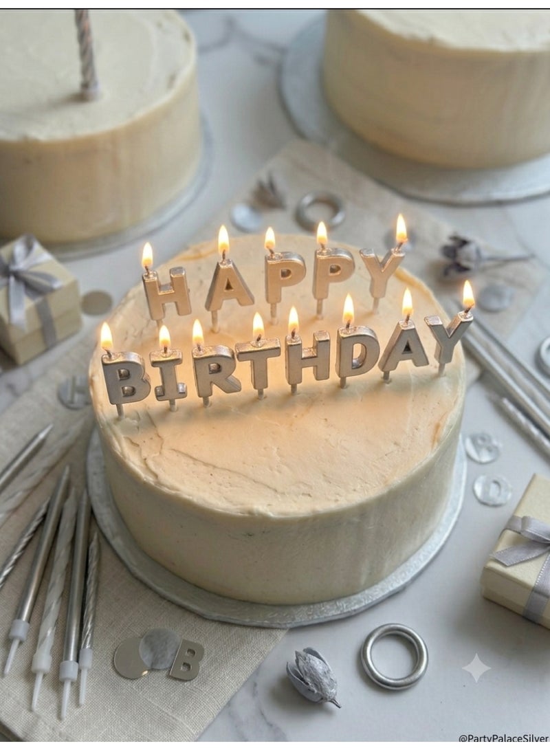 Happy Birthday Candles, Silver - Image 1