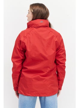 Trespass Women High Neck Long Sleeve Solid Windbreaker Jacket, Red  - Image 2