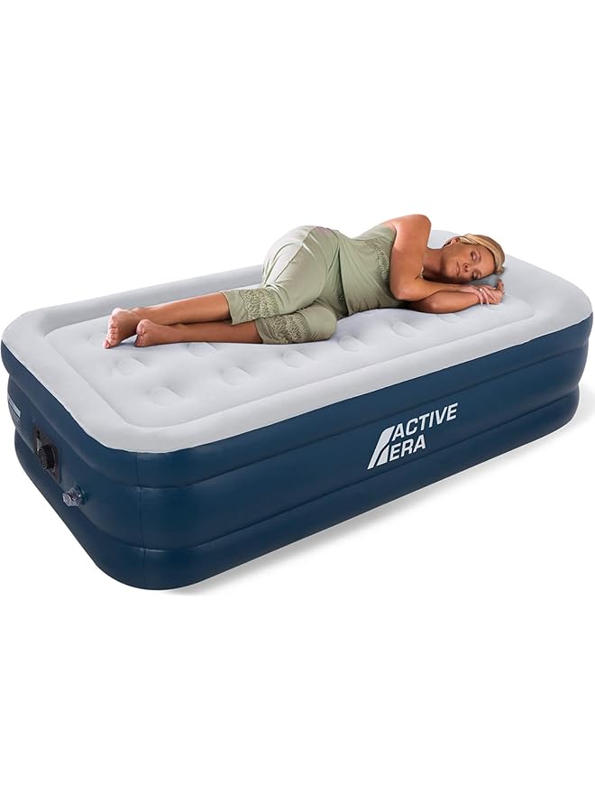 ACTIVE ERA Premium Air Bed Single Size with Built in Electric Pump and Integrated Pillow Air Mattress Guest Bed & Inflatable Mattress for Home or Travel - Image 1