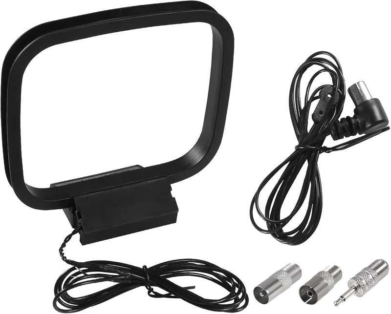 AEDIKO FM Radio Antenna 75 Ohm FM Antenna FM Coax Antenna and AM Loop Antenna with 3 Connectors for Indoor Home Stereo Receiver AV Audio Home Theater Receiver Power - Image 1