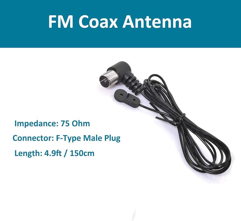 AEDIKO FM Radio Antenna 75 Ohm FM Antenna FM Coax Antenna and AM Loop Antenna with 3 Connectors for Indoor Home Stereo Receiver AV Audio Home Theater Receiver Power - Image 2