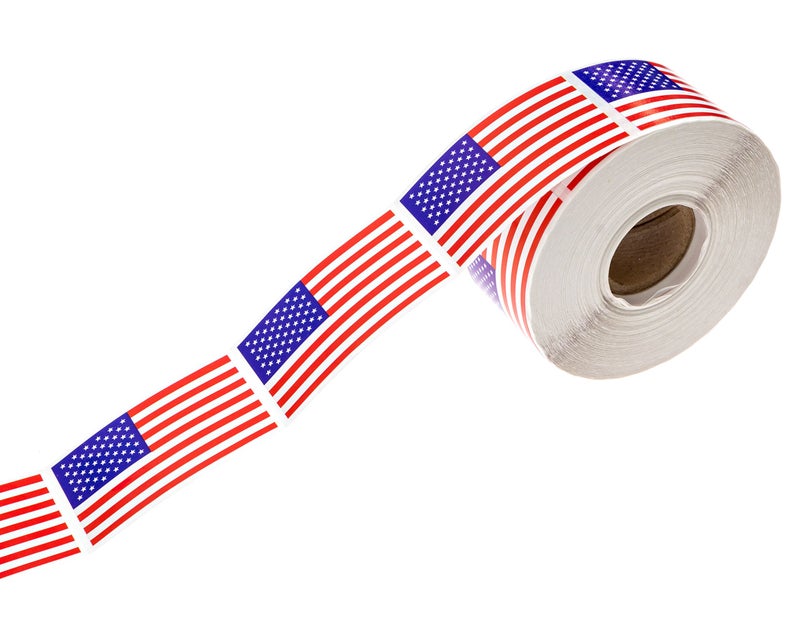 SBlabels American Flag Stickers / 500 Perforated Patriotic United States of America Flags Sticker Roll / 1.25" x 2.125" USA Patriotic Labels/Made in The USA - Image 3
