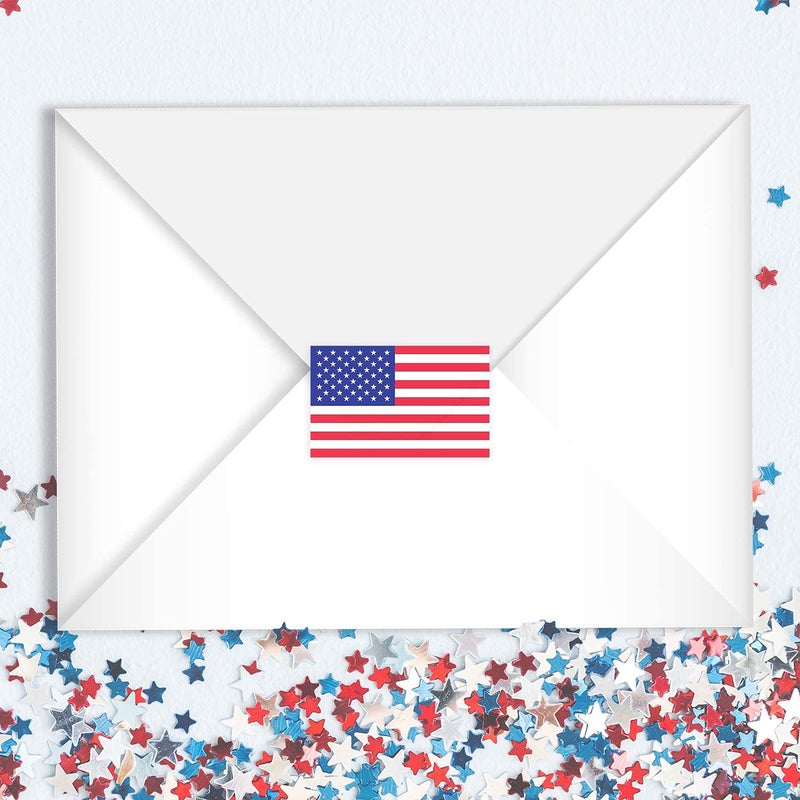 SBlabels American Flag Stickers / 500 Perforated Patriotic United States of America Flags Sticker Roll / 1.25" x 2.125" USA Patriotic Labels/Made in The USA - Image 4