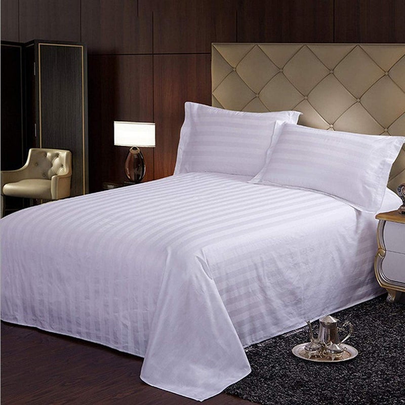 Comfy Cotton 210 TC Double Bedsheet with 2 Pillow Covers King Size White - Image 3