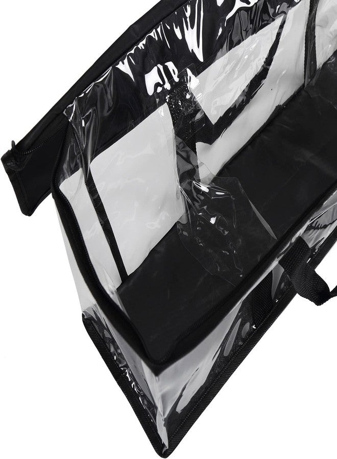 Fasmov 6 Pcs DVD Storage Bags Hold up to 240 DVDs (40 Each Bag), Water Resistant DVD Holder Case with Handles, Transparent PVC Media Storage for DVDs, CDs, Video Games, Books, Black - Image 4