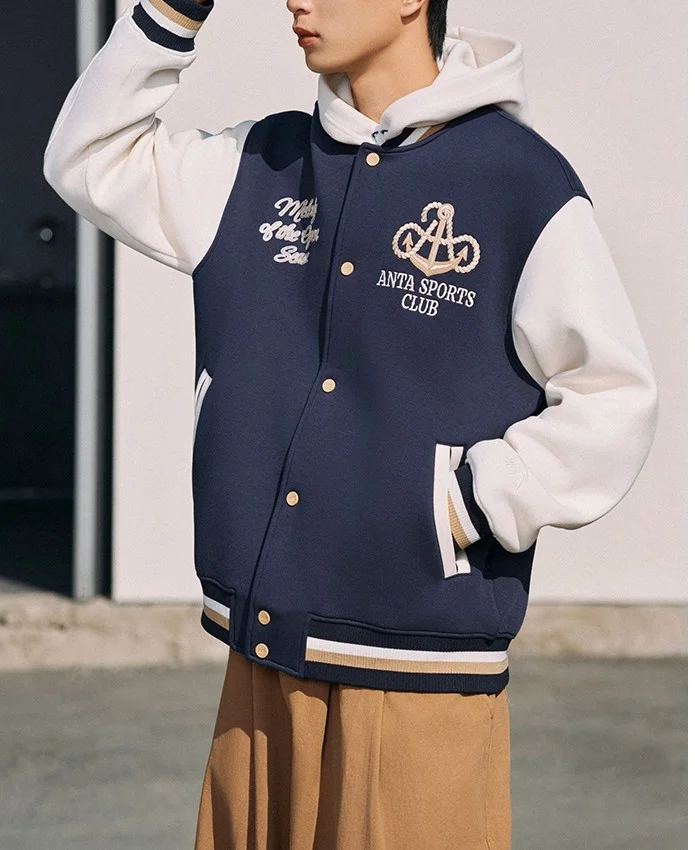 ANTA Heritage Varsity Bomber Jacket - Baseball Varsity Jacket- Lifestyle Blue