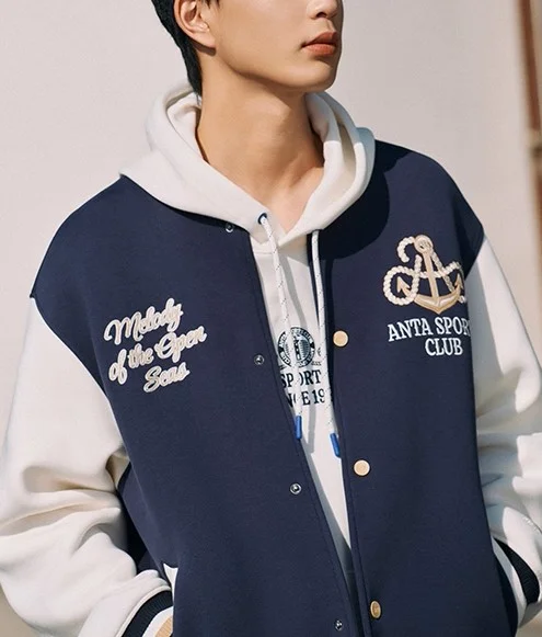 ANTA  Heritage Varsity Bomber Jacket - Baseball Varsity Jacket- Lifestyle Blue for Men | Best Price UAE