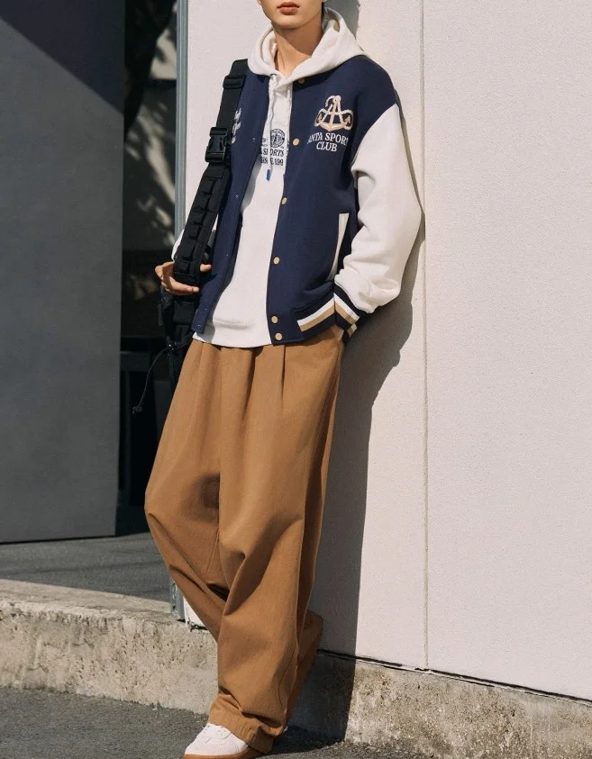 ANTA  Heritage Varsity Bomber Jacket - Baseball Varsity Jacket- Lifestyle Blue for Men | Best Price UAE