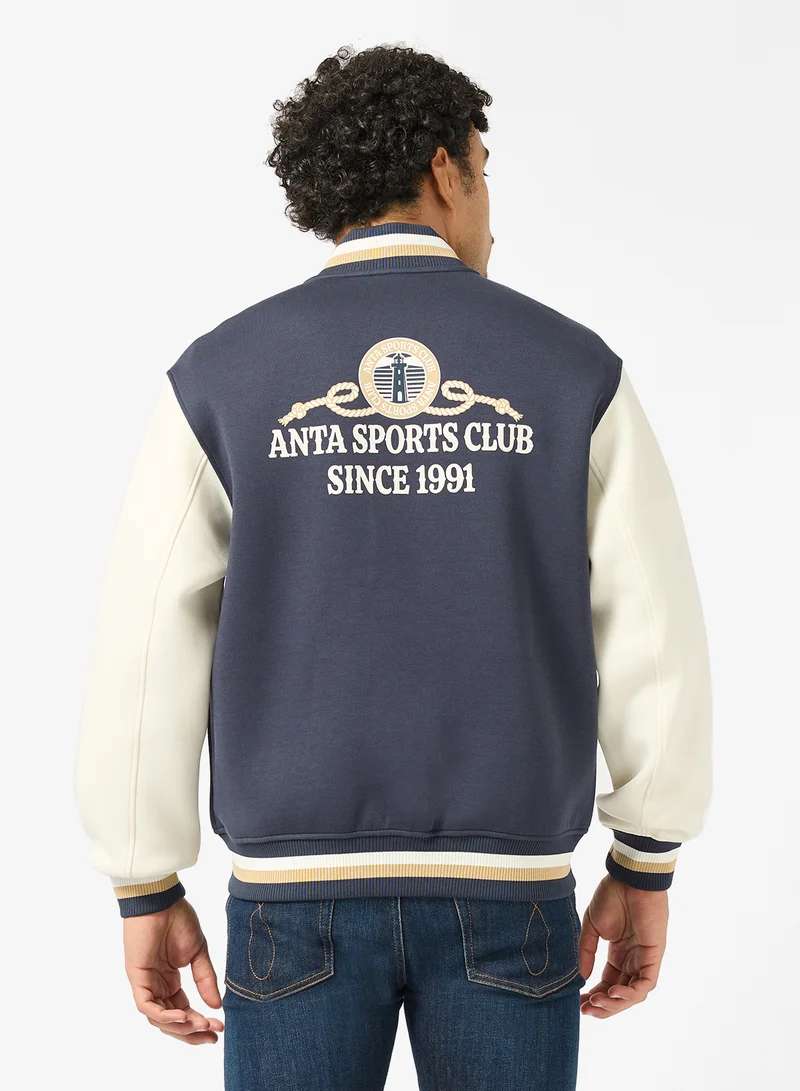 ANTA Heritage Varsity Bomber Jacket - Baseball Varsity Jacket- Lifestyle Blue