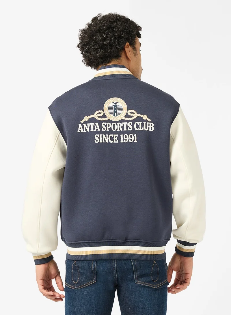 ANTA Heritage Varsity Bomber Jacket - Baseball Varsity Jacket- Lifestyle Blue