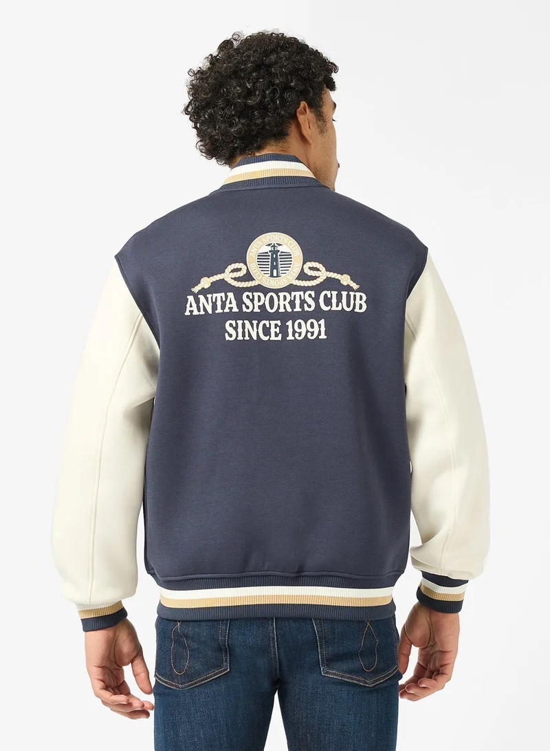 ANTA Heritage Varsity Bomber Jacket - Baseball Varsity Jacket- Lifestyle Blue