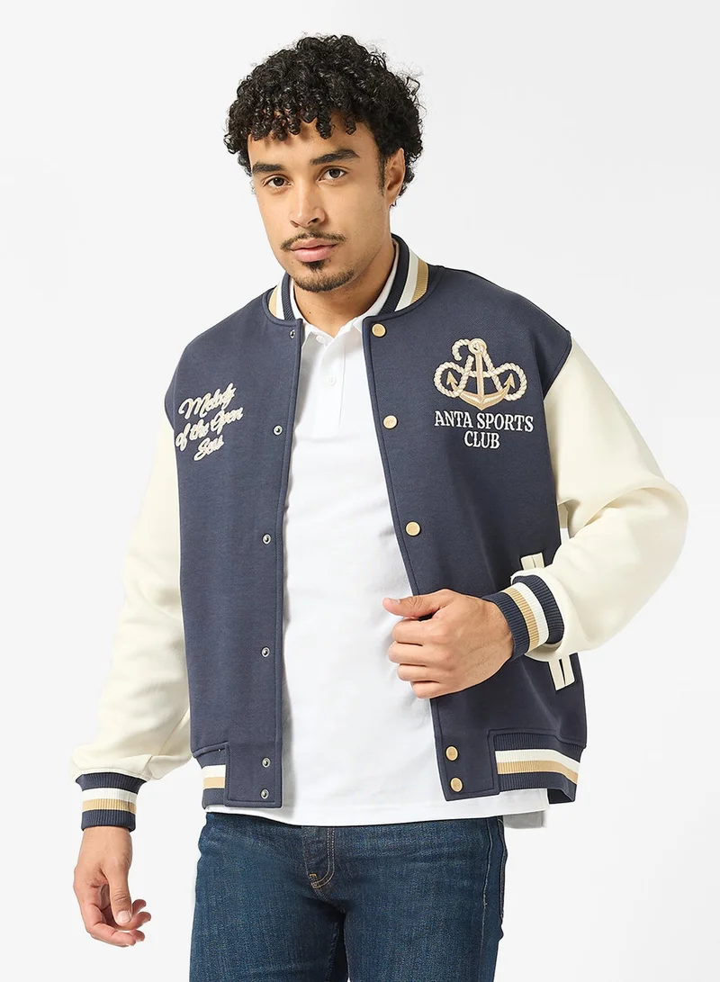 ANTA Heritage Varsity Bomber Jacket - Baseball Varsity Jacket- Lifestyle Blue