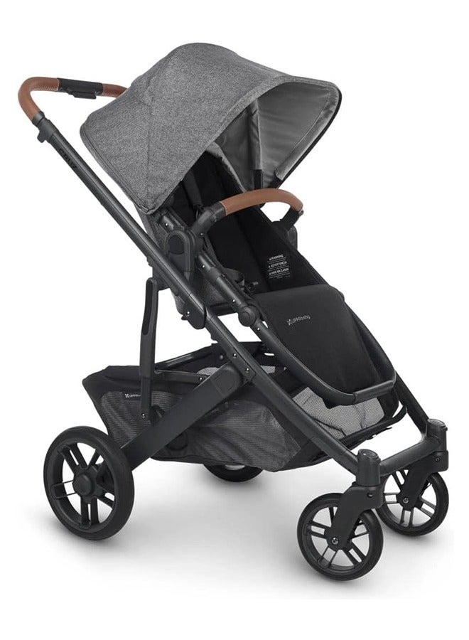 UPPAbaby Cruz V2 Stroller, Carbon Frame with Saddle Leather, Infant and Toddler up to 22 kg, Lightweight, Reversible Seat and Oneâ€‘Hand Fold, Greyson Charcoal MÃ©lange - Image 2