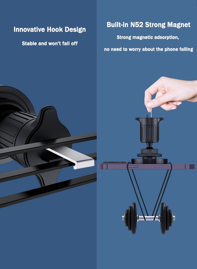 Magnetic Car Phone Holder For Air Vent, Anti Shake Mobile Holder Car With Ultra Stable Hook Design, 360° Rotation, Suitable for iPhone and Android Devices—Vent Type - Image 5
