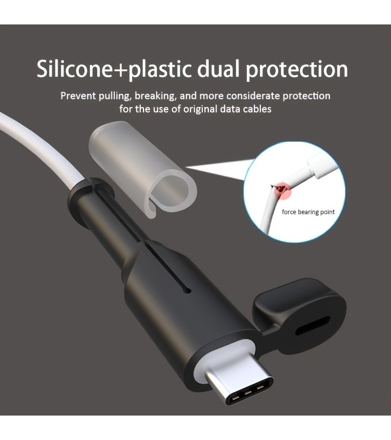كابل بيانات أزرق سماوي من USB إلى تايب C مع غطاء حماية مقاوم للكسر لشحن الهاتف المحمول - Image 4
