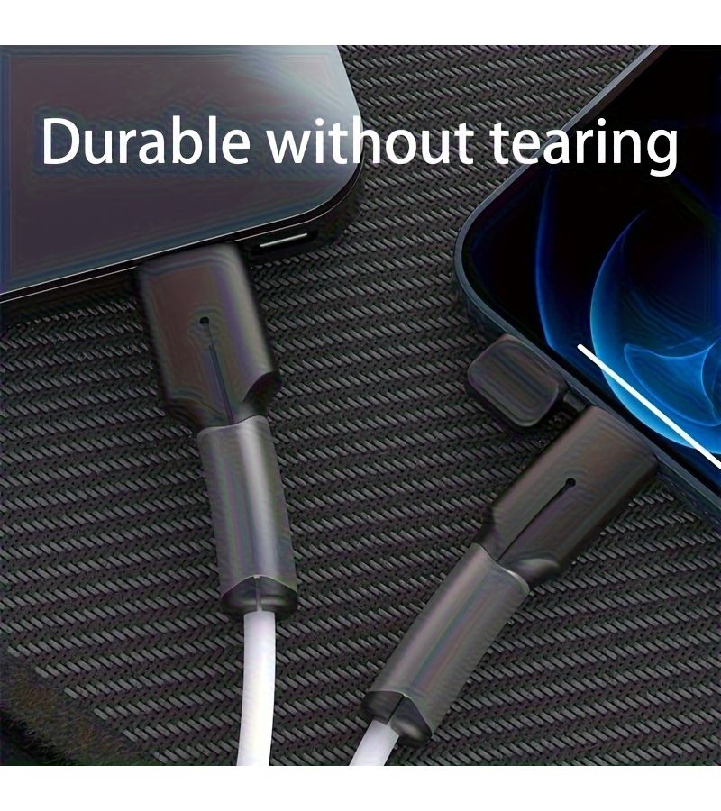 كابل بيانات أزرق سماوي من USB إلى تايب C مع غطاء حماية مقاوم للكسر لشحن الهاتف المحمول - Image 5