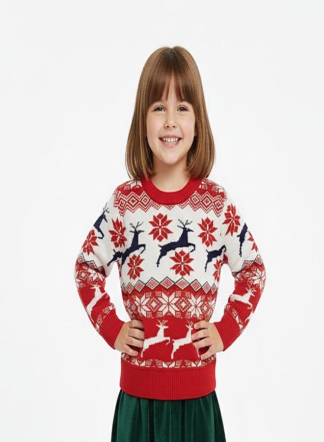 بيبي كلو كنزة عيد الميلاد الحمراء للأطفال بنقش الرنة - Image 3