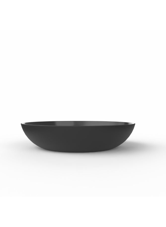 EasyGO Easy-Go Set of Reusable Plastic Plates 21cm (4 Plates) BPA Free PP – Microwave, Freezer & Dishwasher Safe - Space Grey - Image 1
