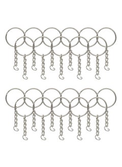 100 Pack Bulk Keyring Set Split Key Chain Rings with 1 inch Large Chains Heavy Duty Metal Keychain Ring Easy to Use Open Jump Rings Strong Small Round DIY Jewelry Making Keyrings Kit