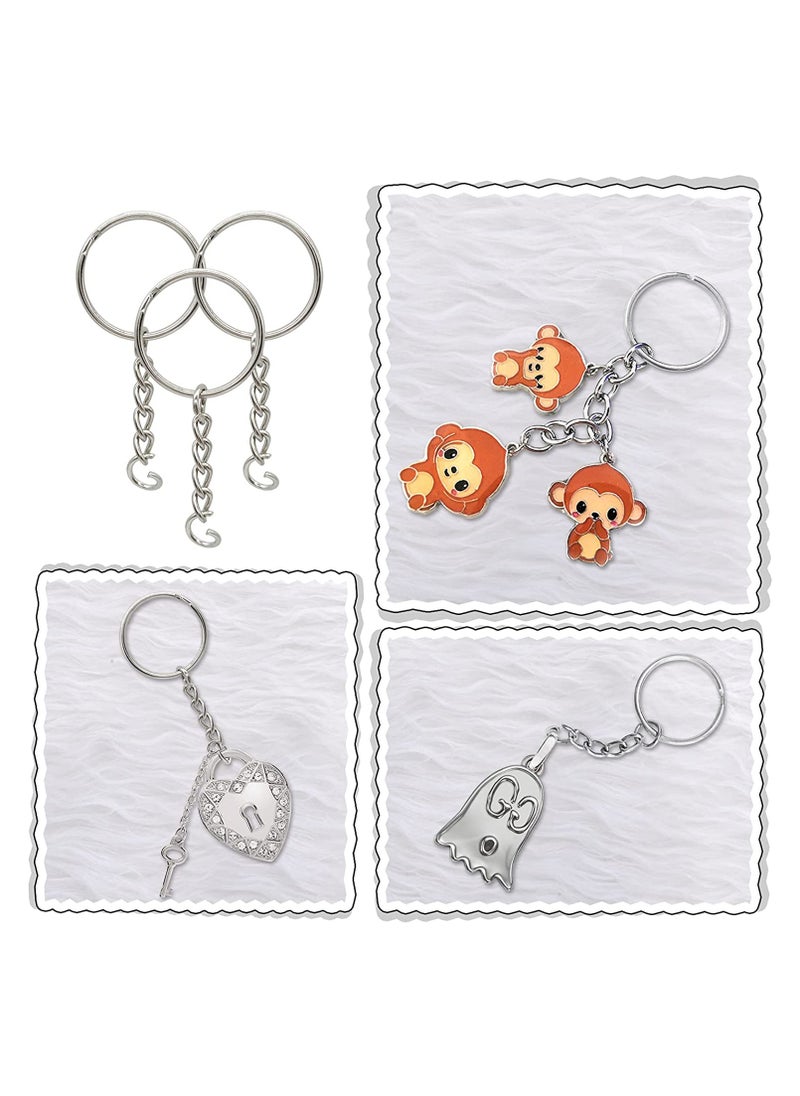 KASTWAVE - 100 Pack Bulk Keyring Set Split Key Chain Rings with 1 inch Large Chains Heavy Duty Metal Keychain Ring Easy to Use Open Jump Rings Strong Small Round DIY Jewelry Making Keyrings Kit - Image 1