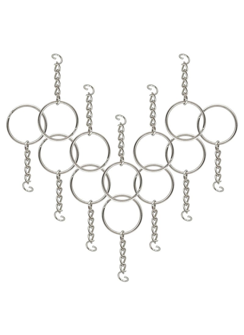 KASTWAVE - 100 Pack Bulk Keyring Set Split Key Chain Rings with 1 inch Large Chains Heavy Duty Metal Keychain Ring Easy to Use Open Jump Rings Strong Small Round DIY Jewelry Making Keyrings Kit - Image 1