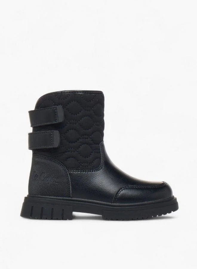 Lee Cooper Girls' Quilted Ankle Boots with Hook and Loop Closure