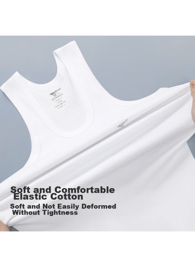 Septwolves Pure Cotton Tank Top For Men, High Elasticity, Sweat-absorbing, Breathable, 2-pack - Image 3
