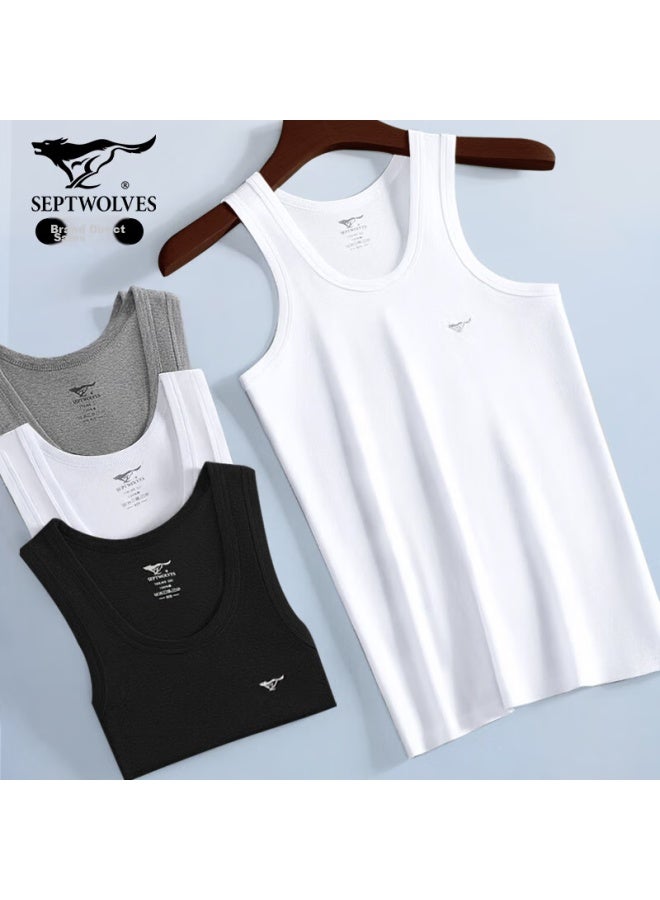 Septwolves Pure Cotton Tank Top For Men, High Elasticity, Sweat-absorbing, Breathable, 2-pack - Image 2