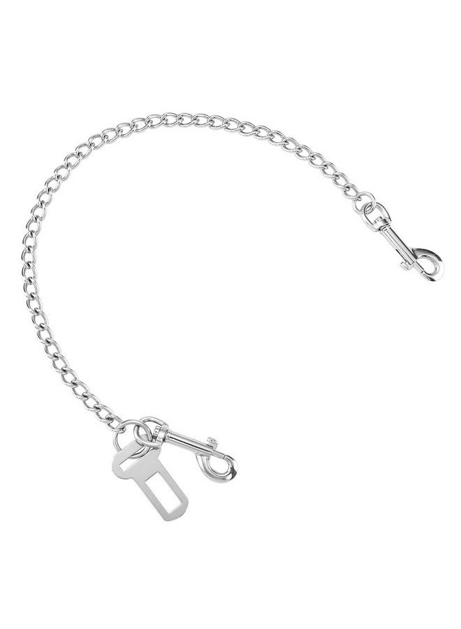 Mogoko Stainless Steel No Chew Dog Car Seat Belt, Pet Vehicle Safety Restraint Cable, Heavy Duty Big Canine Dog Car Leash Strap With Double Clip And Latch Attachment33 Inch - Image 1