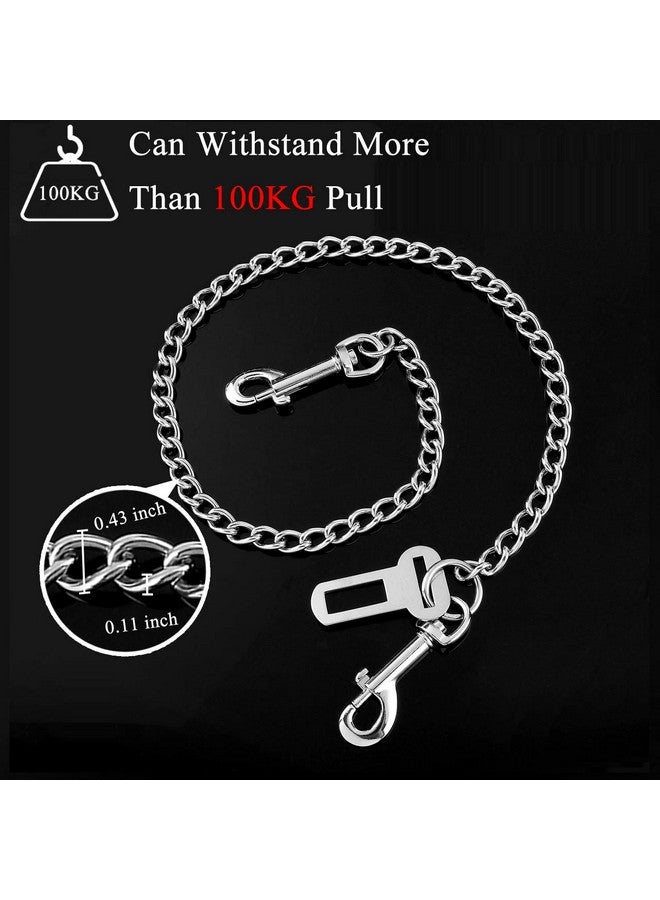 Mogoko Stainless Steel No Chew Dog Car Seat Belt, Pet Vehicle Safety Restraint Cable, Heavy Duty Big Canine Dog Car Leash Strap With Double Clip And Latch Attachment33 Inch - Image 3