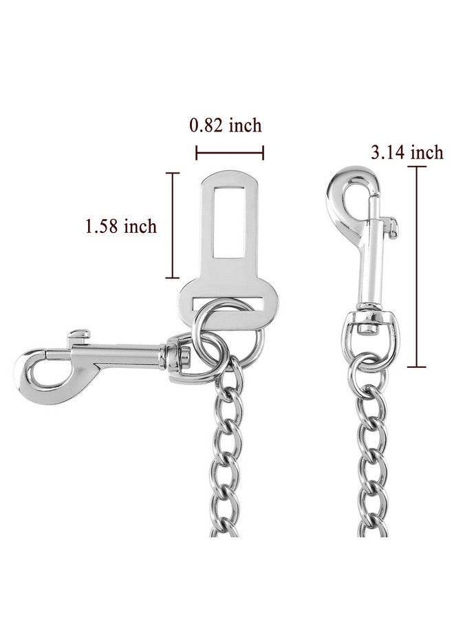 Mogoko Stainless Steel No Chew Dog Car Seat Belt, Pet Vehicle Safety Restraint Cable, Heavy Duty Big Canine Dog Car Leash Strap With Double Clip And Latch Attachment33 Inch - Image 4
