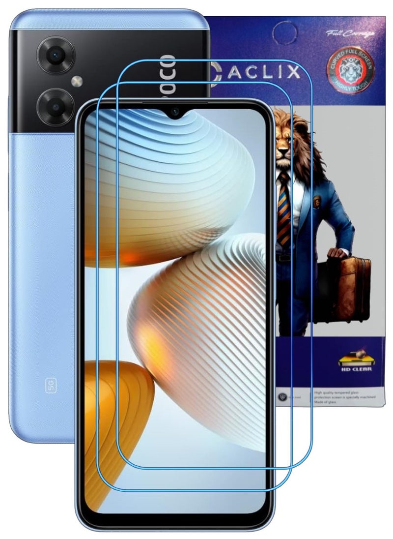 ACLIX 2 Pieces Antistatic ESD Dustproof Premium Quality High Definition Clear Tempered Glass Screen Protector Designed For Xiaomi Poco M4 5G - Image 1