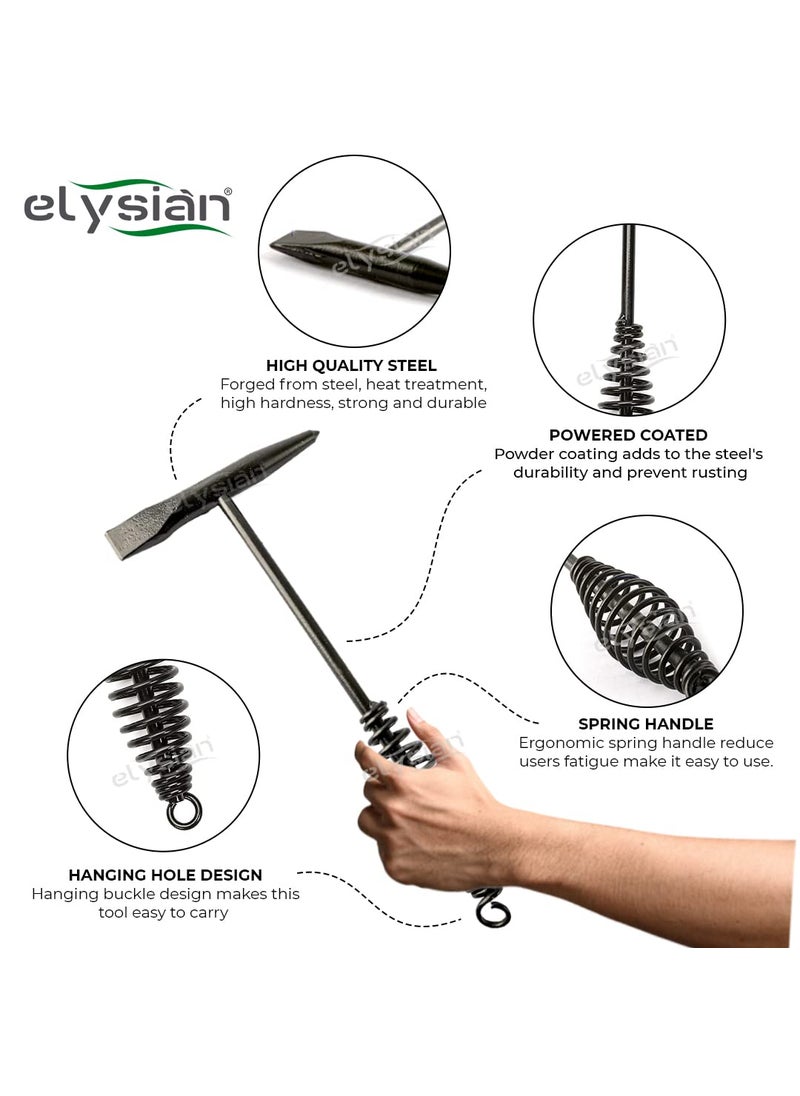 Elysian Elysian Chipping Hammer With Helical Spring Grip Double Chisel Head Tool Welding Tool Cleaning Tool 1 Pc  - Image 2