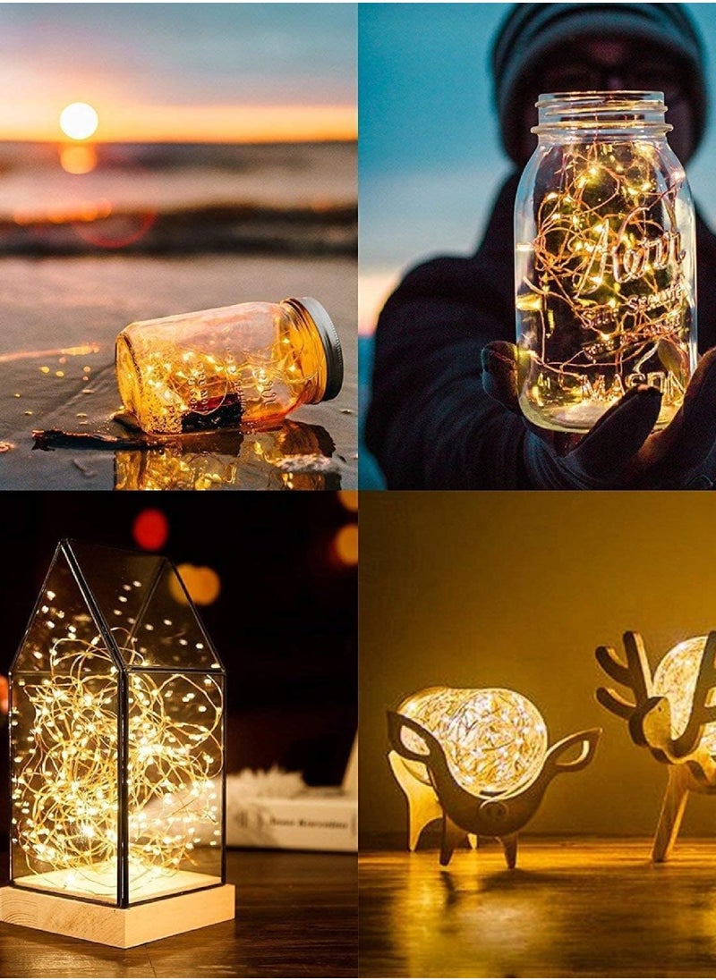 جيهام سلسلة أضواء LED خرافية بطول 10 أقدام/3 متر 30 مصباح LED سلسلة أضواء اليراع ضوء حديقة ضوء خرافي للمنزل وحفلات الزفاف ومهرجانات الديكورات الخفيفة تعمل بالبطارية، ضوء رمضان أبيض دافئ، ضوء زينة رمضان (البطارية غير متضمنة)  - Image 4