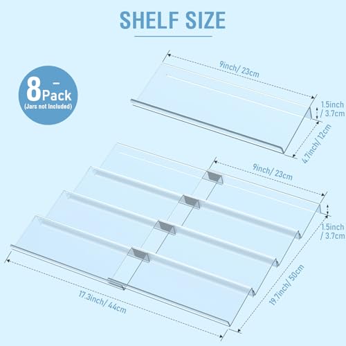 Suneerplay Spice Drawer Organizer 8 Tier, Acrylic Seasoning Organizer Rack, Clear Spice Rack Tray, Kitchen Seasoning Jars Drawers Insert (Jars Not Included/Expandable From 9" to 18") - Image 2