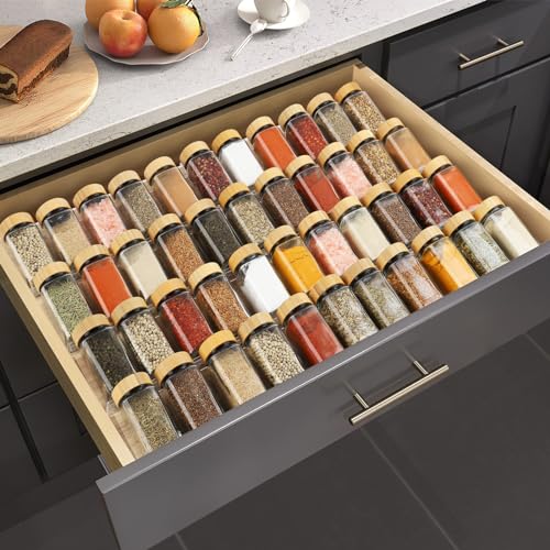 Suneerplay Spice Drawer Organizer 8 Tier, Acrylic Seasoning Organizer Rack, Clear Spice Rack Tray, Kitchen Seasoning Jars Drawers Insert (Jars Not Included/Expandable From 9" to 18") - Image 5