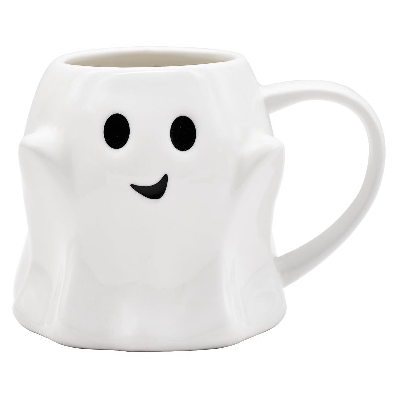 14 oz Halloween Ghost Coffee Mug  Cute Ceramic Ghost Pattern Ghostface Mug Coffee Cup Halloween Accessories Birthday Gifts for Kids Adult white
