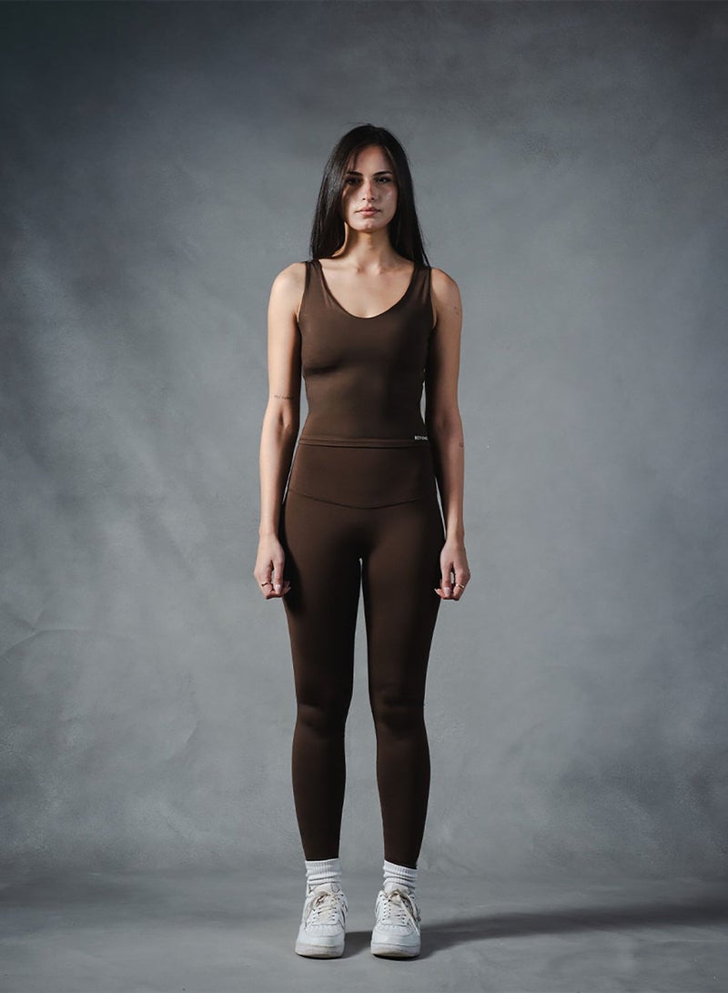 Beyond Sportswear Women's Brown Compression Leggings - Image 1