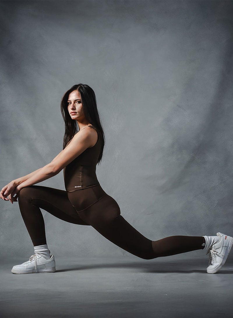 Beyond Sportswear Women's Brown Compression Leggings - Image 2
