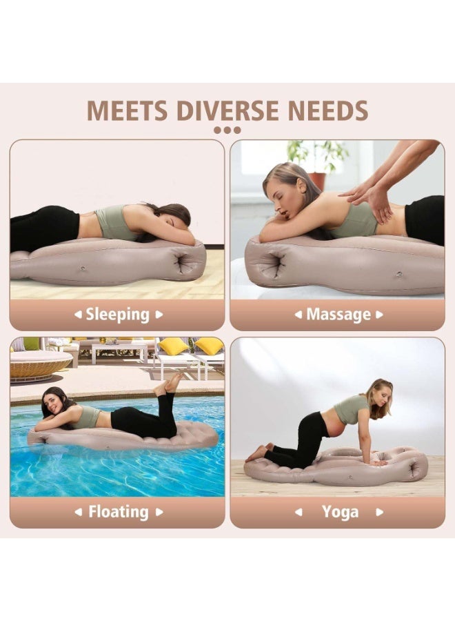 NANAO Inflatable Pregnancy Pillow With an electric air pump, Full Body Maternity Airbed/Float with Hole for Tummy, Comfort for Stomach & Side Sleepers, Relieves Back & Hip Pain Brown - Image 5
