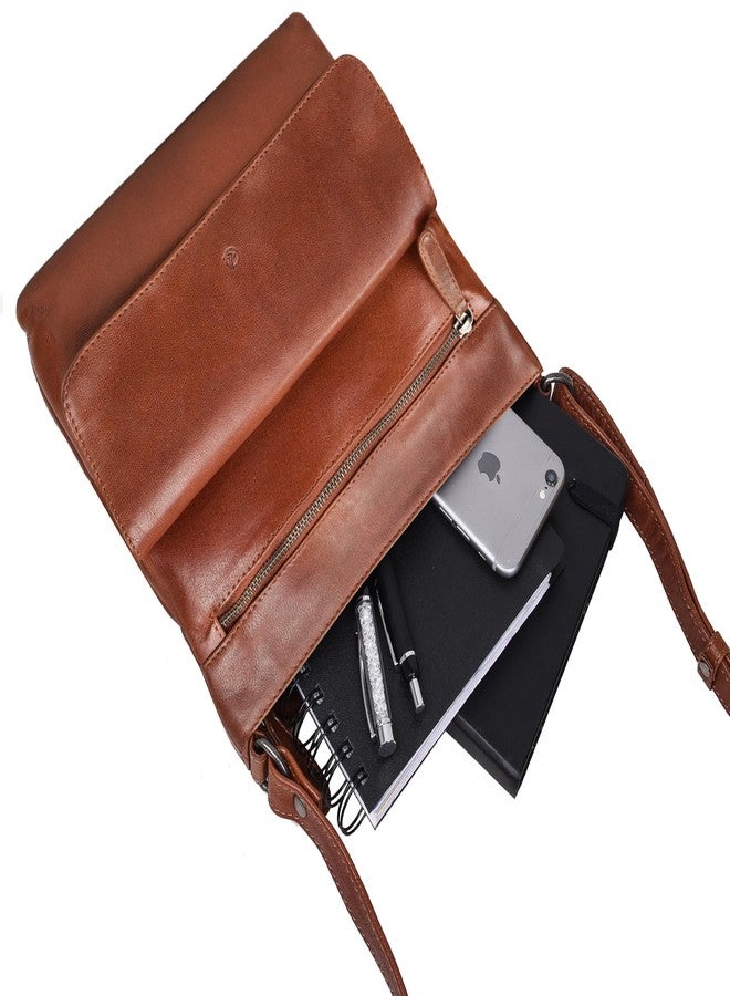 Antonio Valeria Piper Washed Redwood Premium Leather Crossbody Bag - Image 4