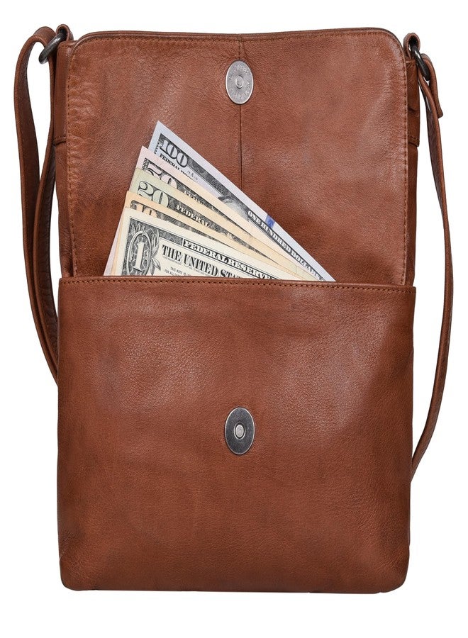 Antonio Valeria Piper Washed Redwood Premium Leather Crossbody Bag - Image 3