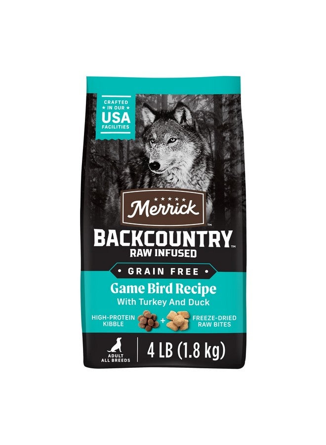 ميريك طعام الكلاب البالغة الجاف الخالي من الحبوب من ميريك باك كانتري، مع قطع نيئة مجففة بالتجميد، وصفة خاصة بالطيور البرية - كيس 4.0 رطل - Image 1