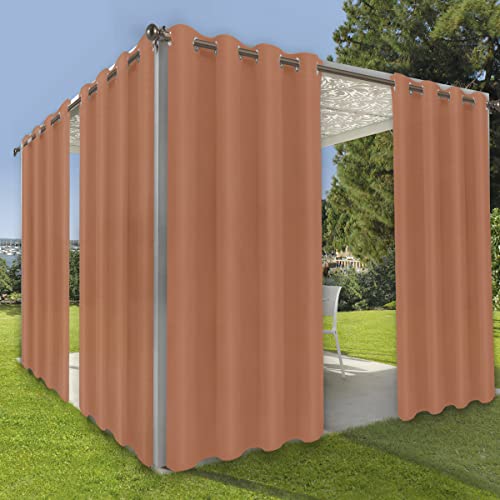 OutdoorLines OutdoorLines Waterproof Indoor Outdoor Curtains for PatioPrivacy Sun Blocking Grommet Curtain Panel Weatherproof UV Resistant Curtains for Gazebo Porch Pergola Terra Red 52W x 84L 1 Panel 