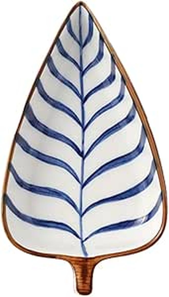 Gadpiparty Hand-Painted Ceramic Leaf Sauce Dish Plate for Snack and Appetizer - Image 1