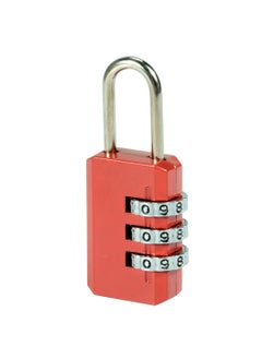 LAWAZIM Combination Padlock - 3 Piece 21milimeter Red - Shackle Combination Lock Dial Lock Gym & School locker lock Travel lock Luggage lock Storage Unit Cabinet Keyless lock 3 digits Resettable lock  - Image 2