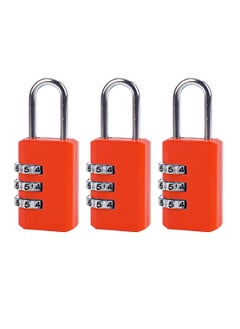 LAWAZIM Combination Padlock - 3 Piece 21milimeter Red - Shackle Combination Lock Dial Lock Gym & School locker lock Travel lock Luggage lock Storage Unit Cabinet Keyless lock 3 digits Resettable lock  - Image 1