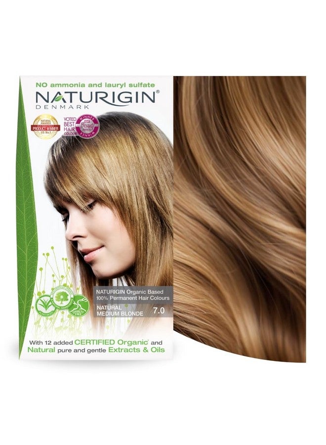 Naturigin Permanent Hair Dye, 7.0 Natural Medium Blonde, Ammonia and Paraben Free, up to 100% Gray Hair Coverage, Long Lasting, Vegan, Cruelty Free - Image 1